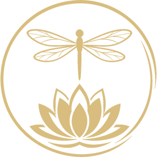 Serene Shifts dragonfly and lotus logo