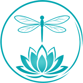 Serene Shifts dragonfly and lotus logo